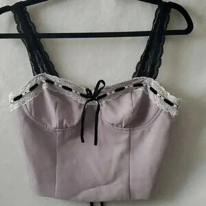 ☆☆☆New crop top lace and ribbon